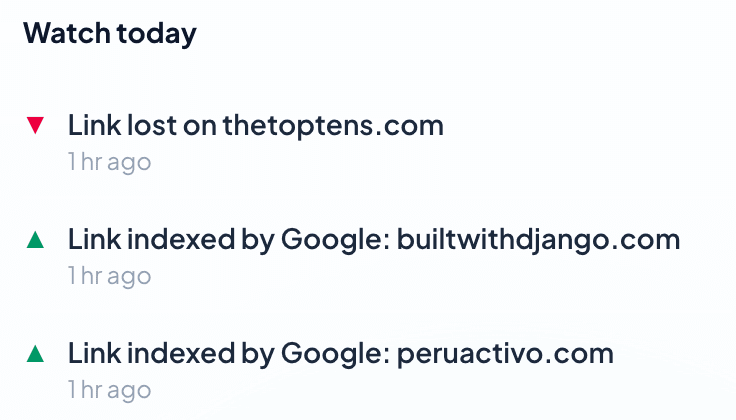 Real-time change feed: a lost link and two links indexed by Google